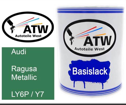 Audi, Ragusa Metallic, LY6P / Y7: 1L Lackdose, von ATW Autoteile West.